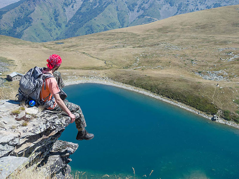 Hiking landscape near Big Lake Pelister